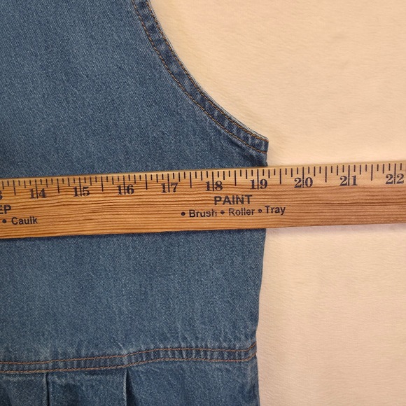 Jane Ashley Denim Dress Women M Blue Floral Embroidered Cottagecore Prairie Midi - Picture 4 of 13